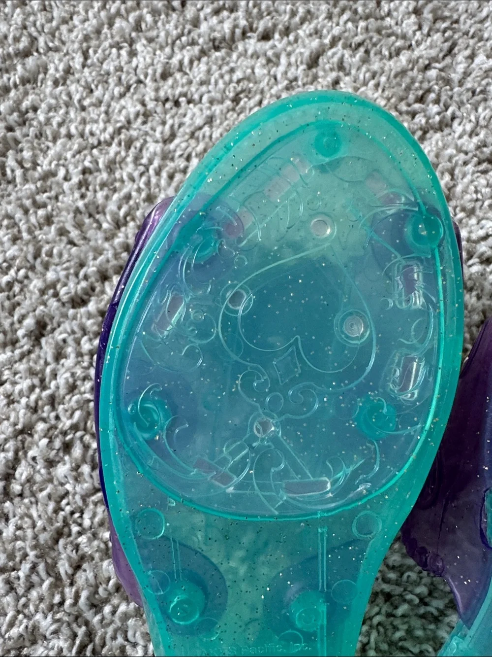 Girls' Ariel Jelly Slide Heels/ Sandals in Teal and Purple